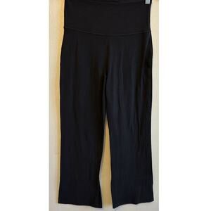 Lululemon Black Wide Leg Capris High Waist Pull On Activewear Pants womens 6